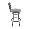 Armen Living Natya Swivel Counter or Bar Stool in Black Finish with Gray Faux Leather 840254333666 - alternate 5